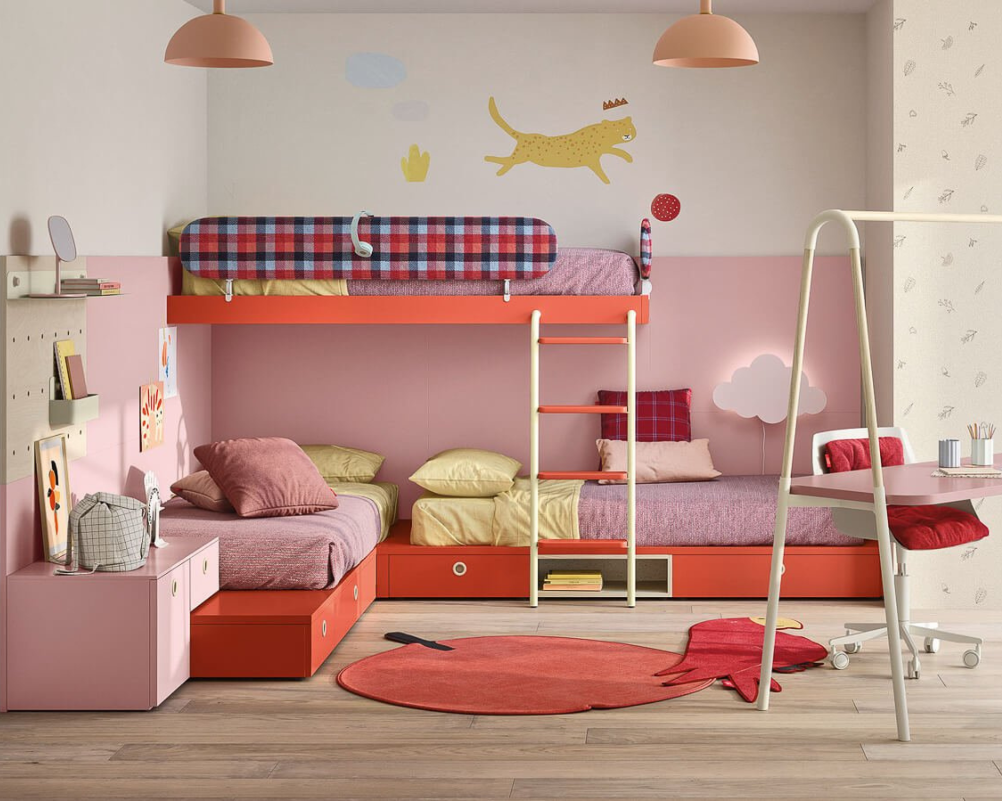 Cameretta con letto a castello Dots